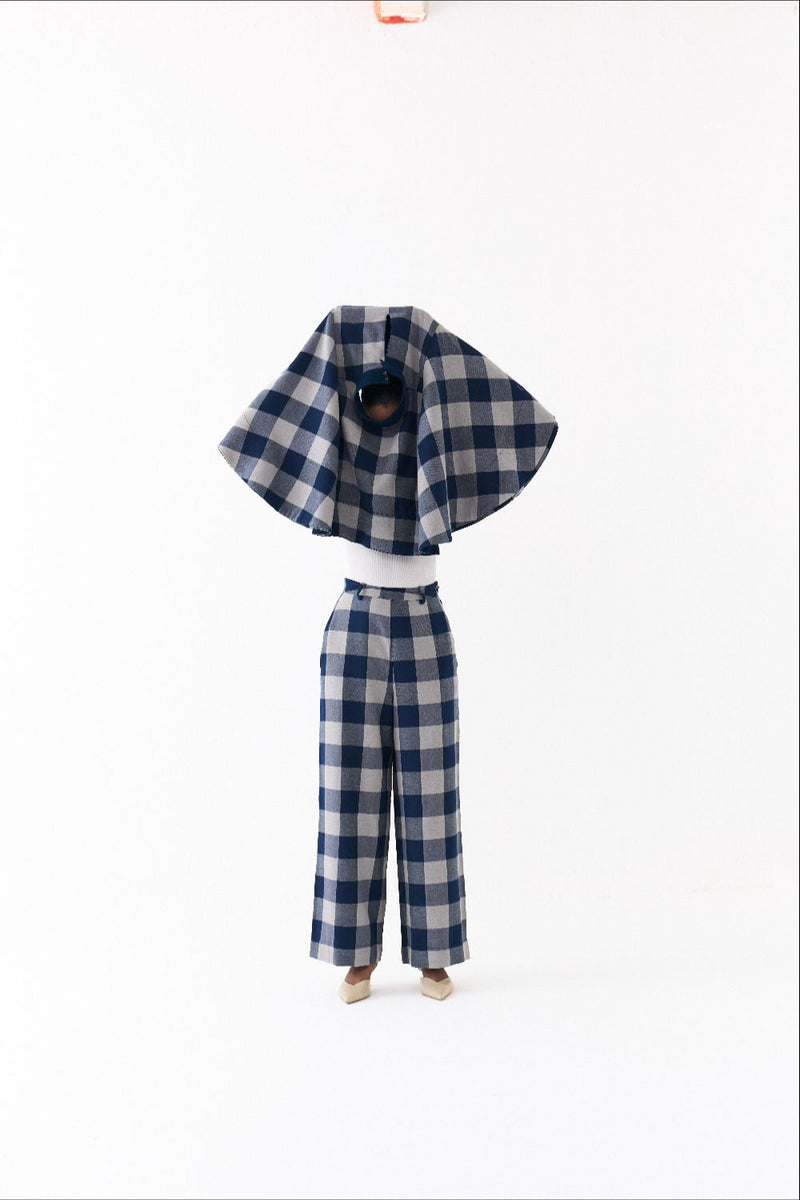 REVERSIBLE PONCHO CO ORD
(SET OF 2)-NAVY by THREE in navy color for women in Singapore