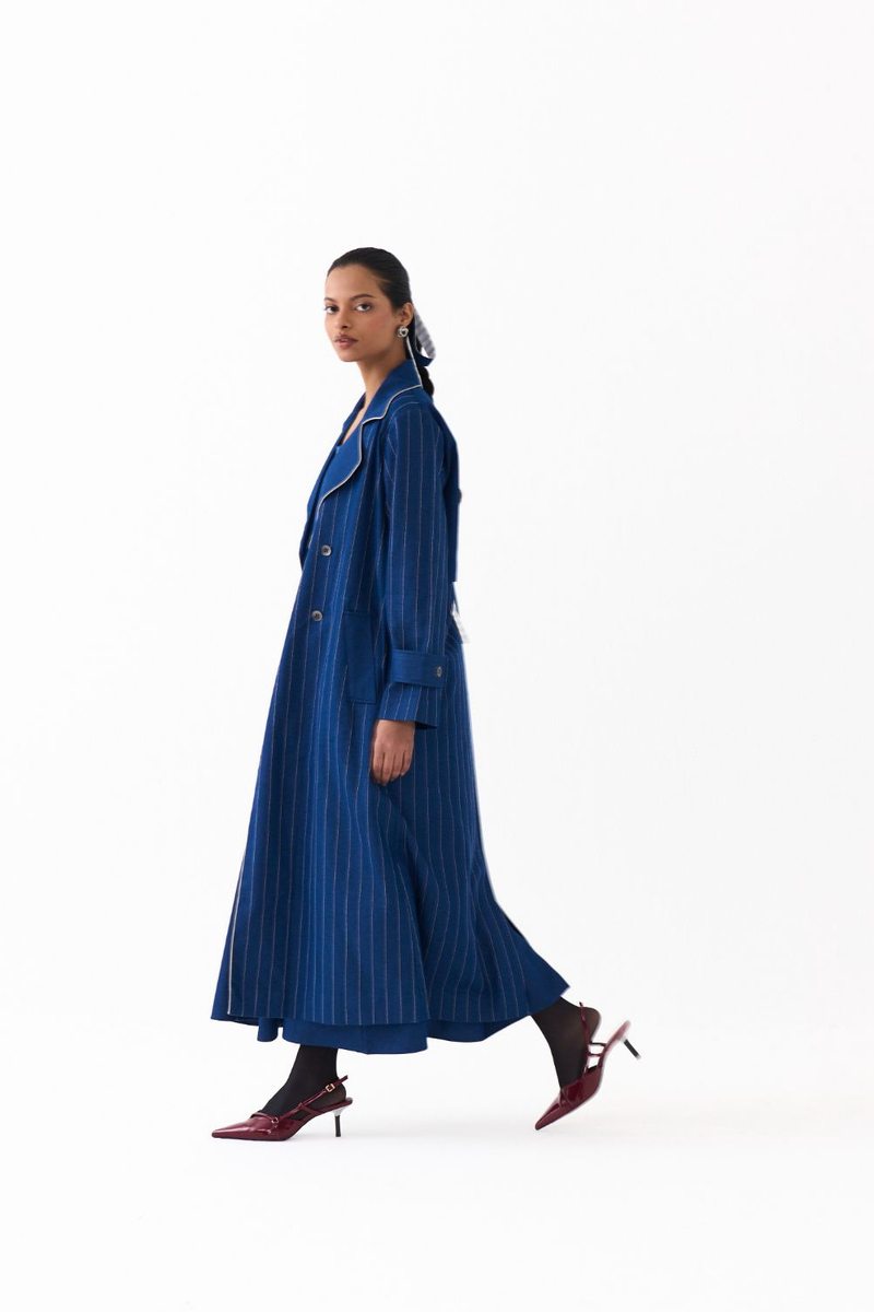 CORSET DRESS CO ORD
(SET OF 2)-DENIM BLUE by THREE in blue color for women in Singapore