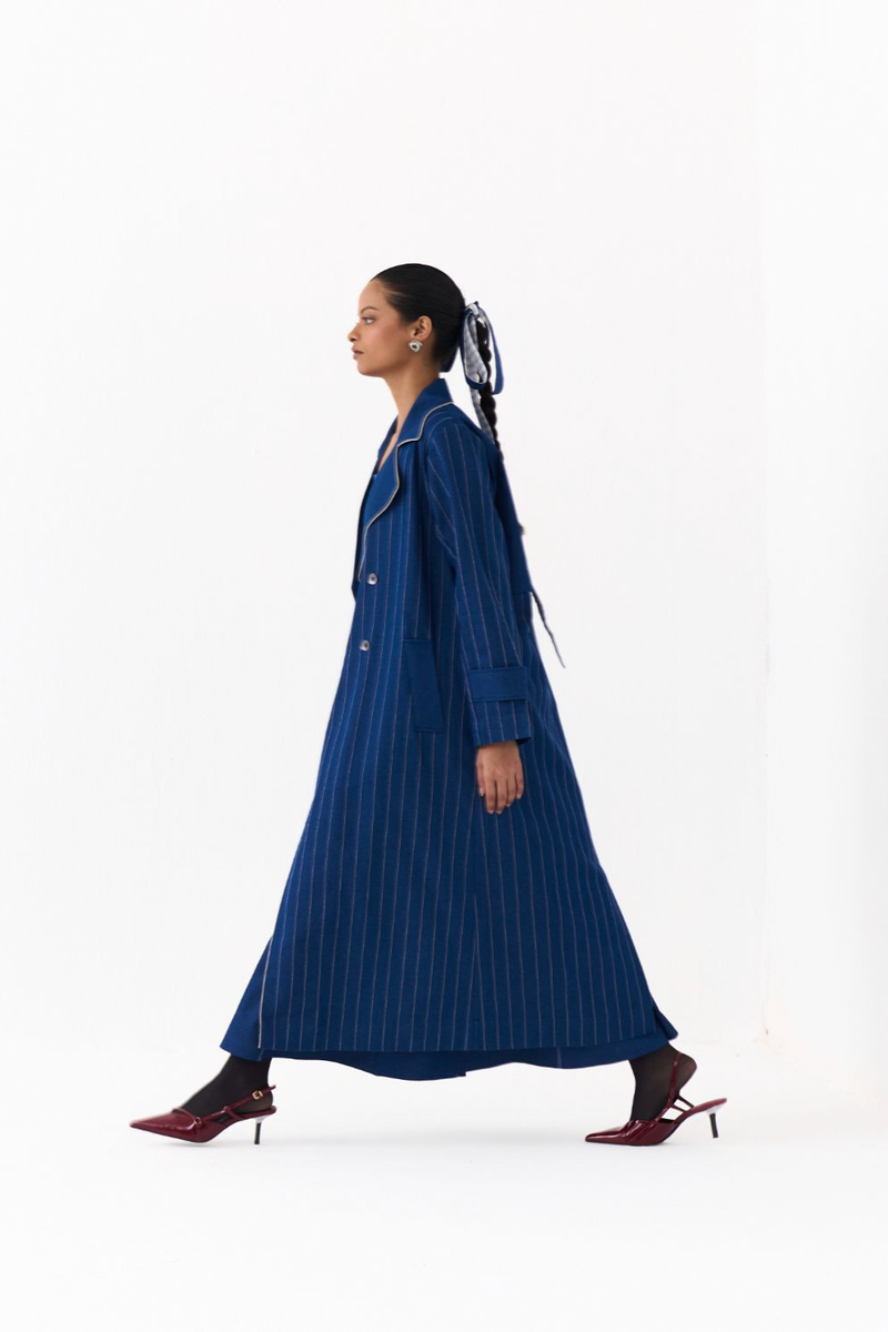 CORSET DRESS CO ORD
(SET OF 2)-DENIM BLUE by THREE in blue color for women in Singapore