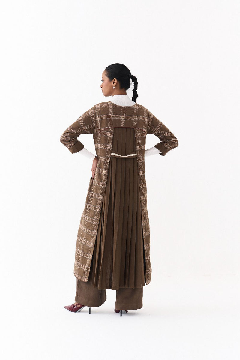 BACK PLEAT JACKET CO ORD (SET OF 2)-CEDAR by THREE for women in Singapore