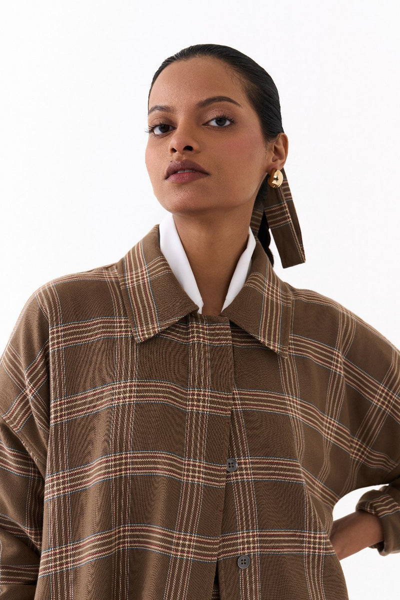 TWIST SKIRT CO ORD (SET OF 3)-CEDAR & WHITE 100% cotton by THREE for women in Singapore