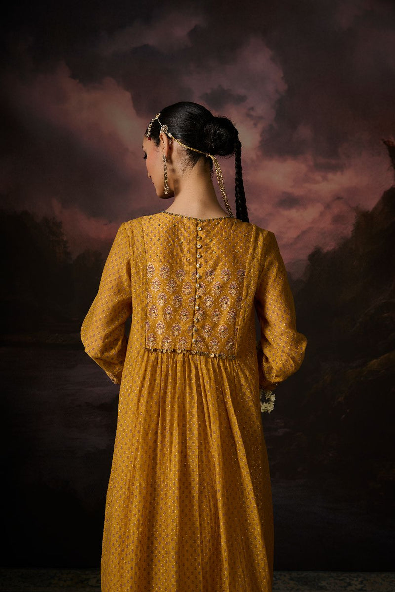 AYAAN KURTA chanderi by SWATTI KAPOOR in yellow color for women in Singapore