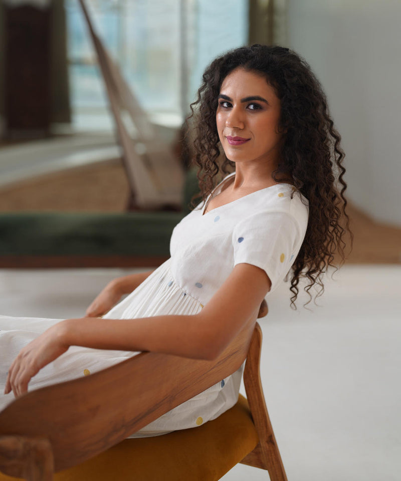 ACACIA DRESS 100% cotton Buy ACACIA DRESS from C&W | Dresses for Women by Indigo Dreams in white color for women in Singapore