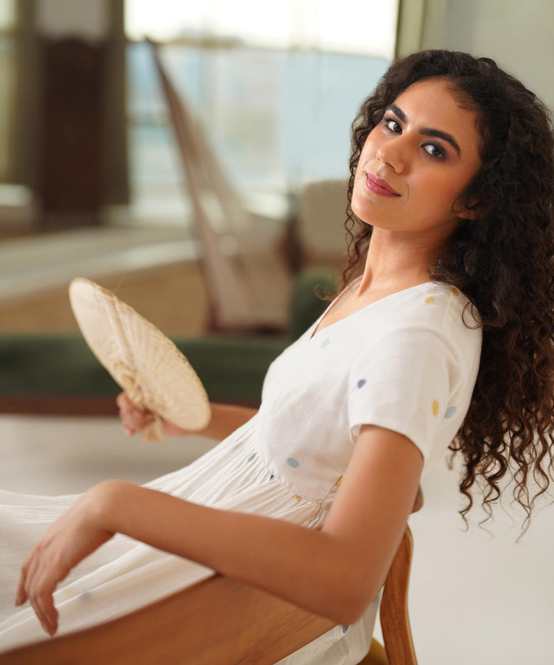 ACACIA DRESS 100% cotton Buy ACACIA DRESS from C&W | Dresses for Women by Indigo Dreams in white color for women in Singapore