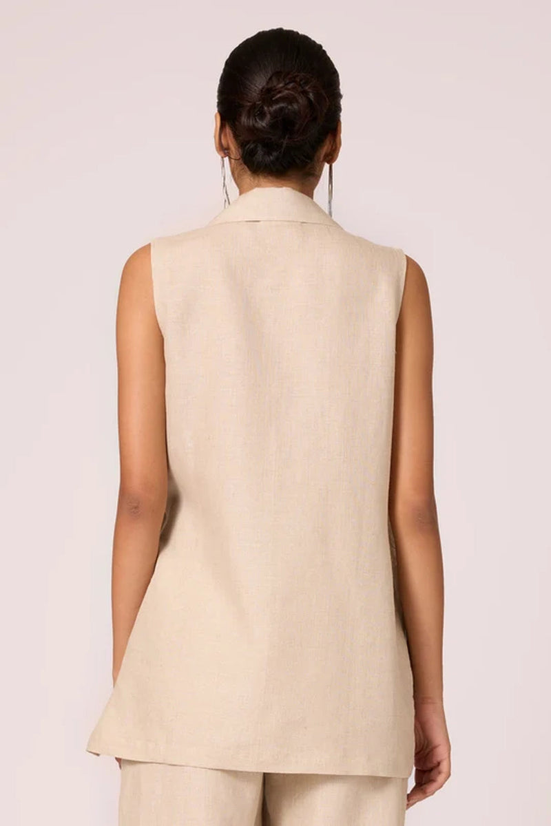Agapi Top 100% linen top/shirt by The Summer House in beige for women in Singapore