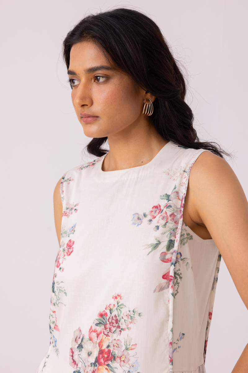 Aleksey Floral Printed Maxi Dress cotton by The Summer House for women in Singapore