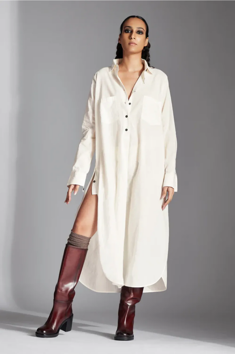 Alin Shirt-White cotton by Chola in white color for women in Singapore