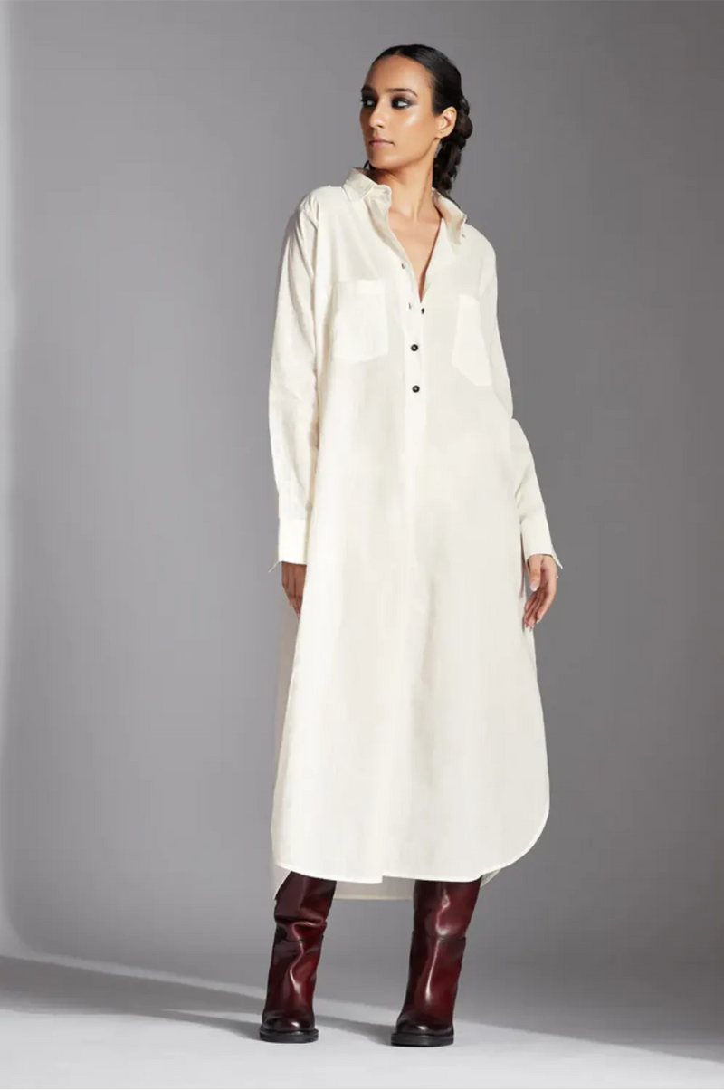 Alin Shirt-White cotton by Chola in white color for women in Singapore