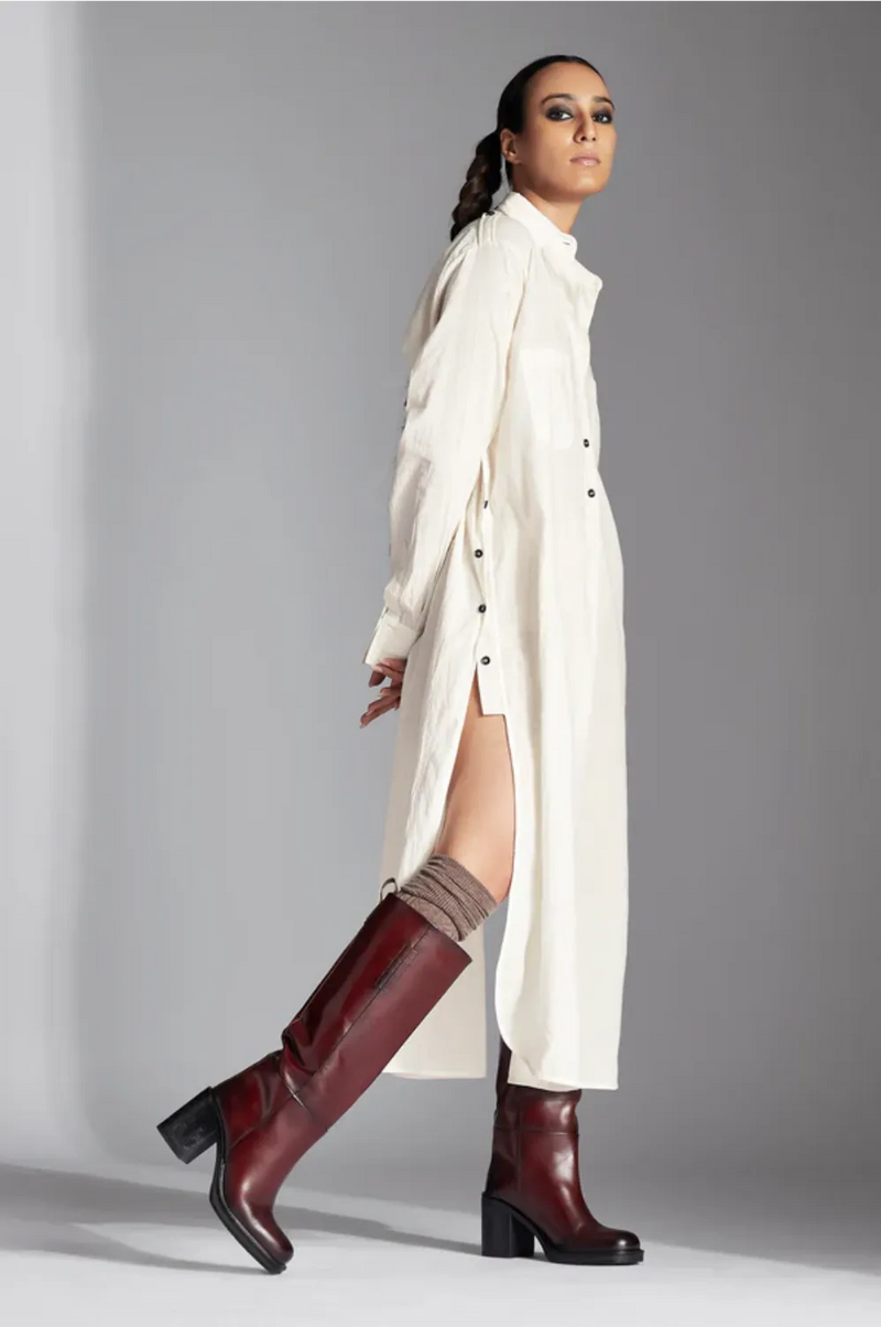 Alin Shirt-White cotton by Chola in white color for women in Singapore