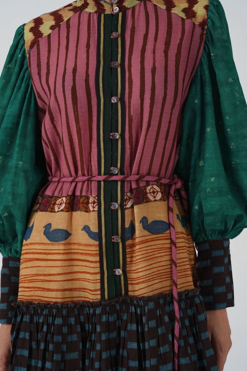Ruth Dress-Fresco cotton dress by CORD in multi-color for women in Singapore