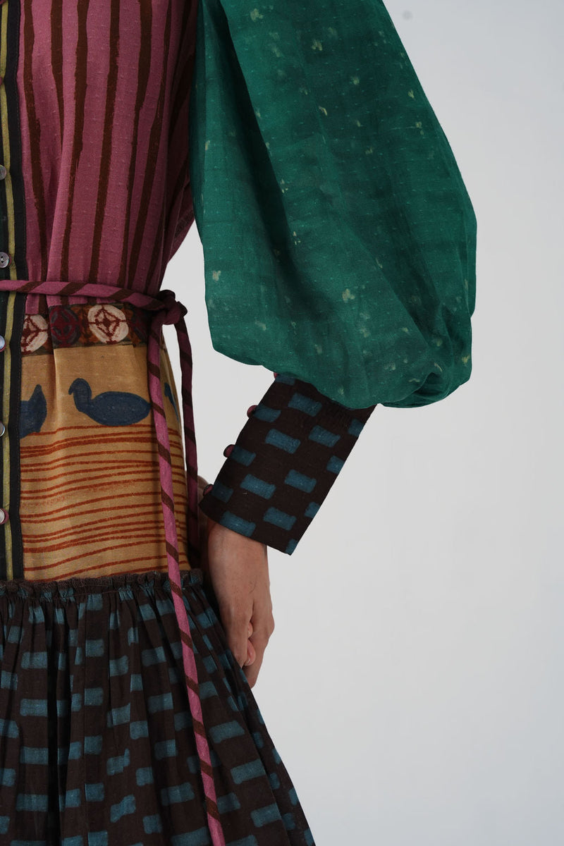 Ruth Dress-Fresco cotton dress by CORD in multi-color for women in Singapore