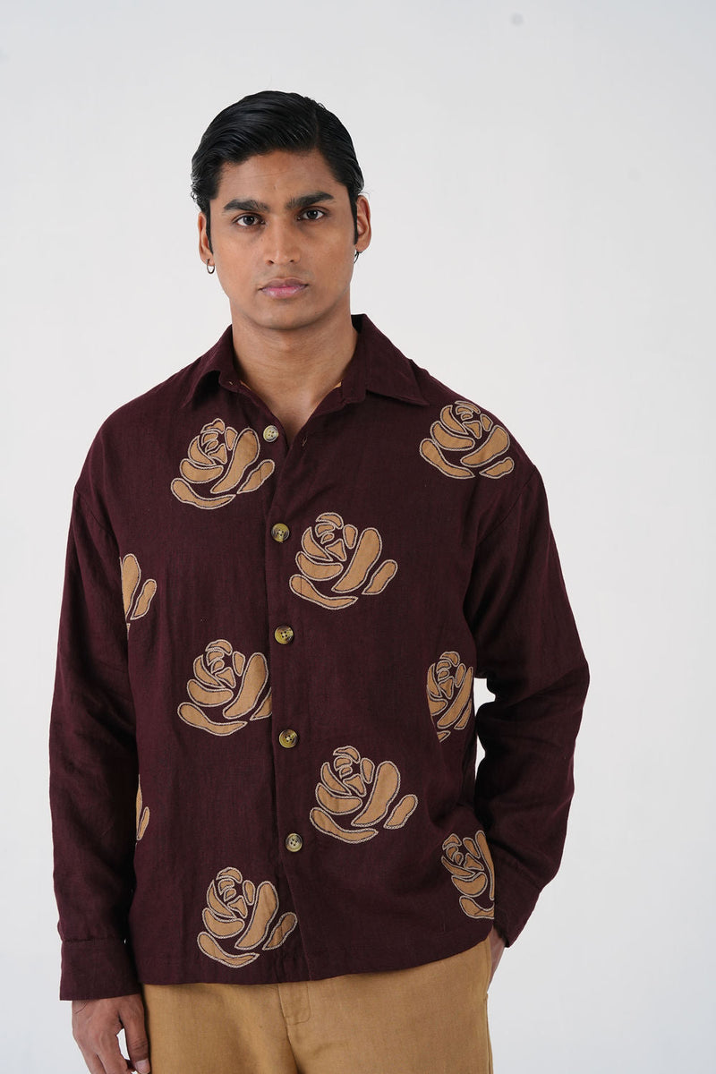 Tram Jacket-Rose Bloom linen jacket by CORD MEN in multi-color for men in Singapore