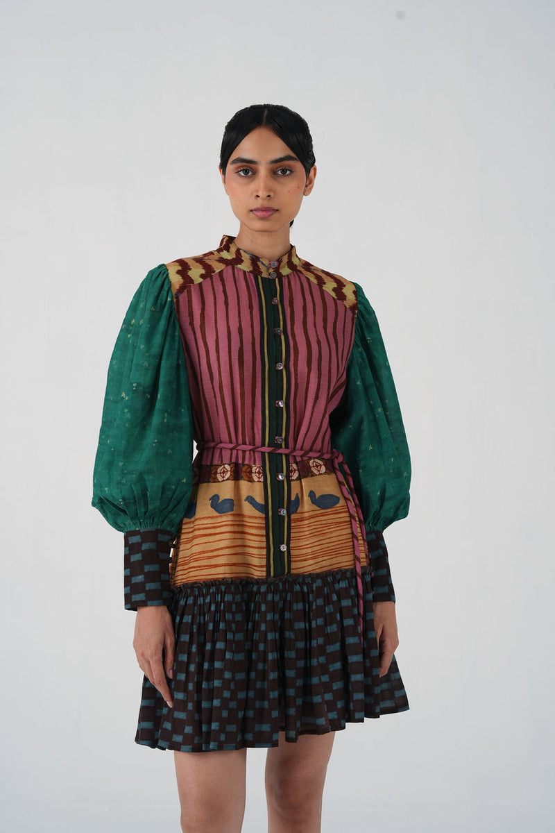 Ruth Dress-Fresco cotton dress by CORD in multi-color for women in Singapore