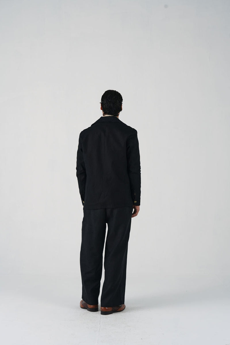 Harlem Blazer Set-Bouquet Applique linen co-ord set by CORD MEN in multi-color for men in Singapore