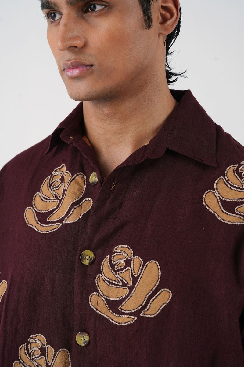 Tram Jacket-Rose Bloom linen jacket by CORD MEN in multi-color for men in Singapore
