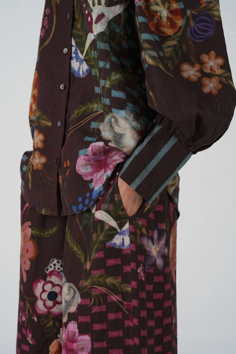 Lily Top-Floret linen top and shirts by CORD in multi-color for women in Singapore
