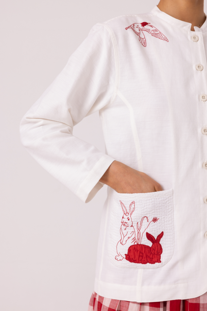 Alma Handwoven Cotton Shacket cotton by The Summer House for women in Singapore