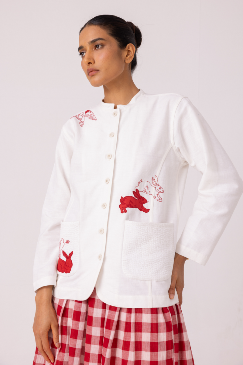 Alma Handwoven Cotton Shacket cotton by The Summer House for women in Singapore