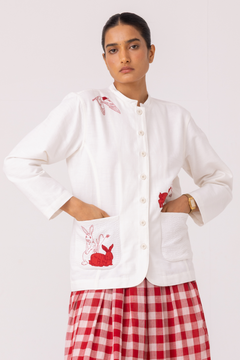 Alma Handwoven Cotton Shacket cotton by The Summer House for women in Singapore