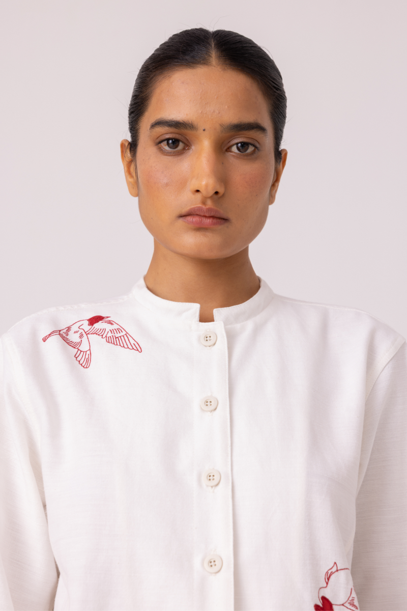 Alma Handwoven Cotton Shacket cotton by The Summer House for women in Singapore