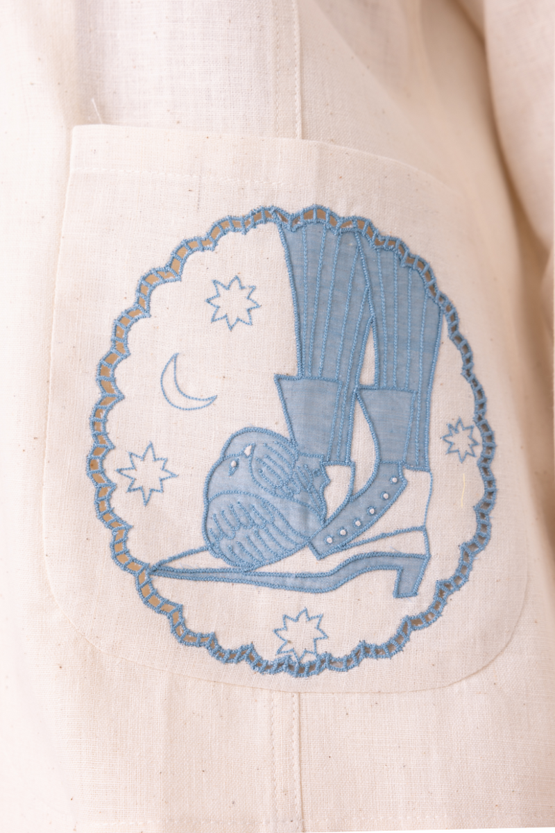 Alma Off White Handwoven Shacket cotton by The Summer House for women in Singapore