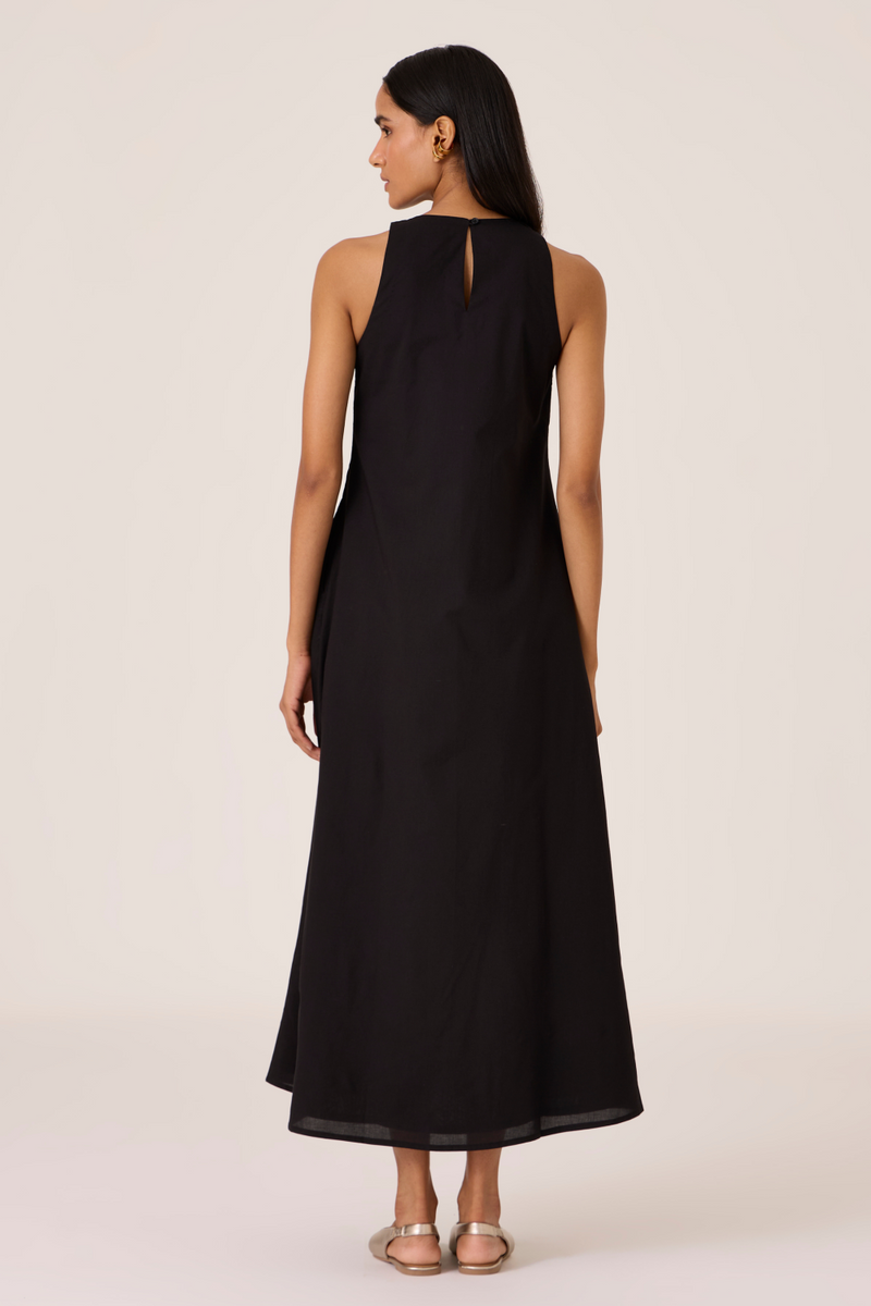 Amani Black Embroidered Dress cotton by The Summer House in black color for women in Singapore