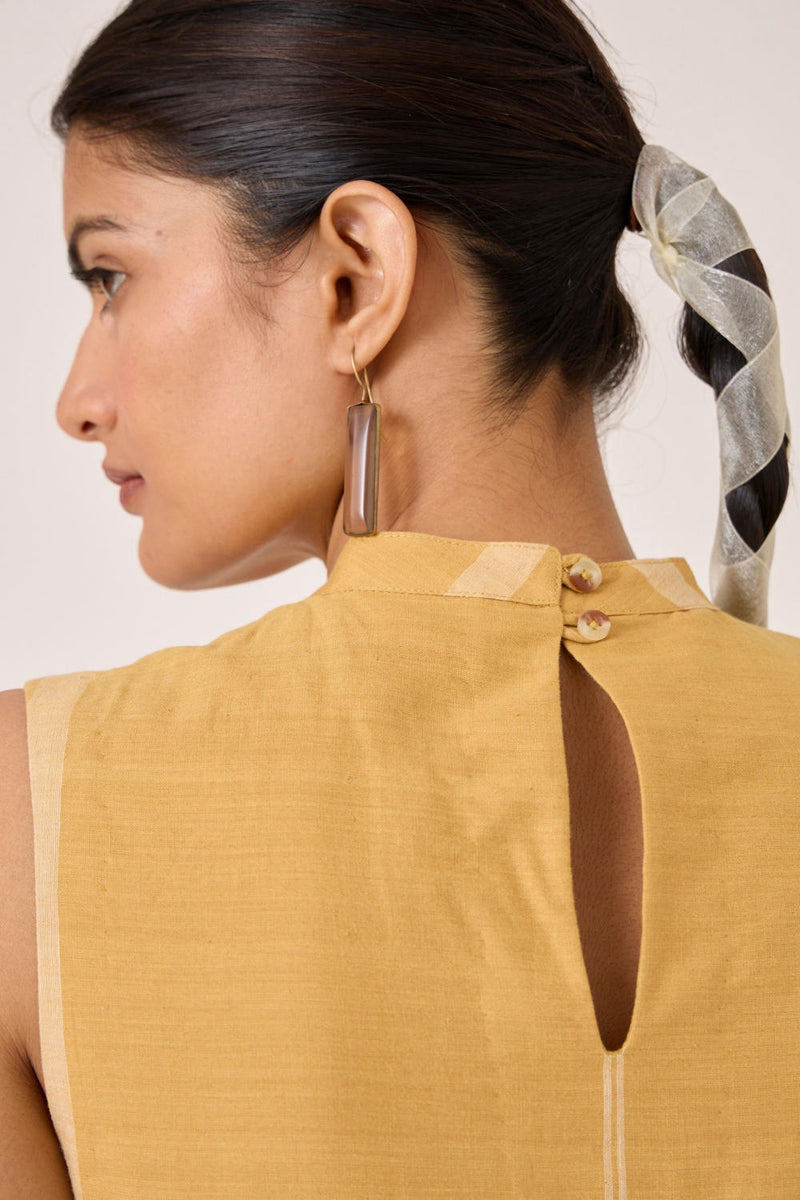 Amor Yellow Handwoven Dress cotton by The Summer House in yellow color for women in Singapore