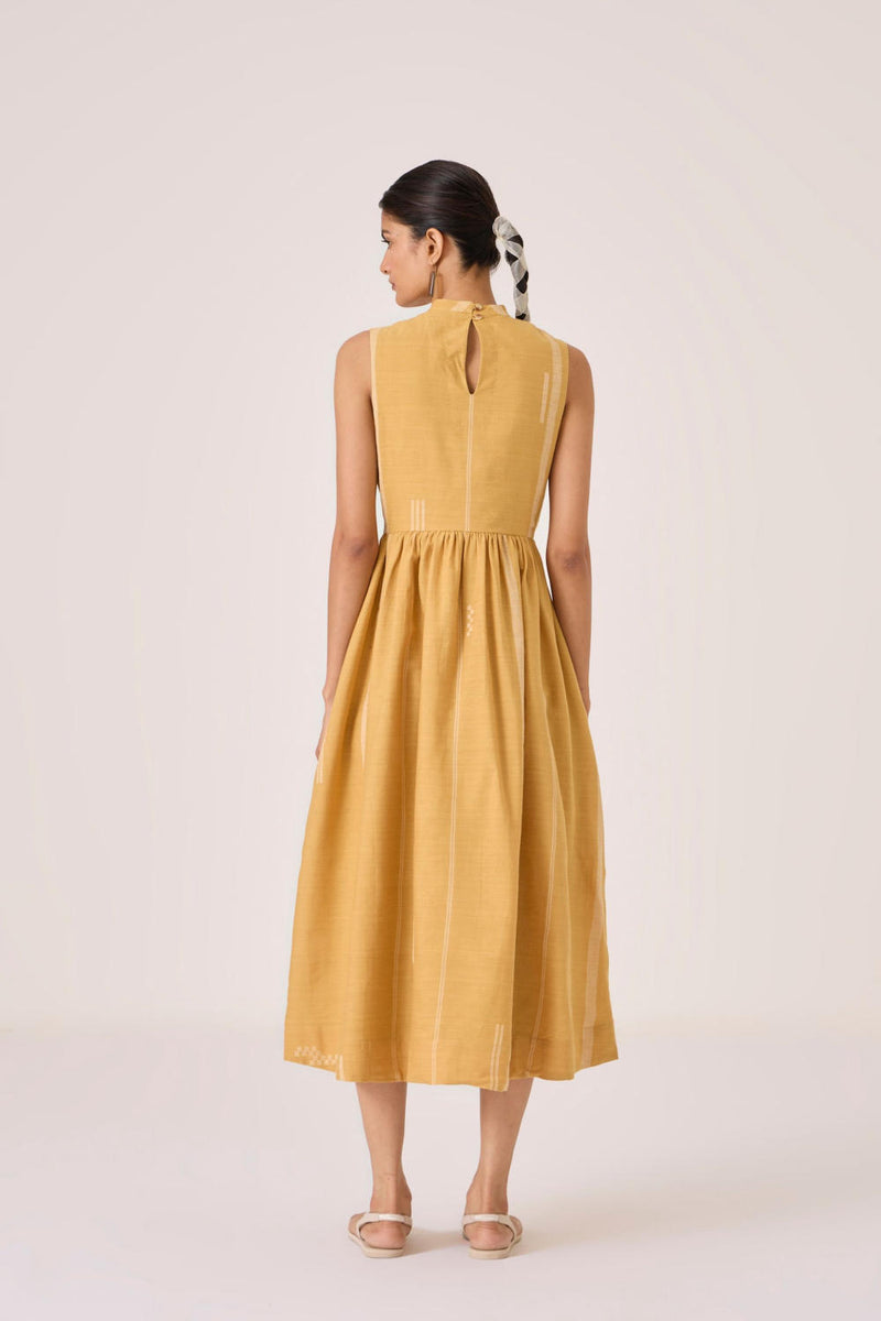 Amor Yellow Handwoven Dress cotton by The Summer House in yellow color for women in Singapore