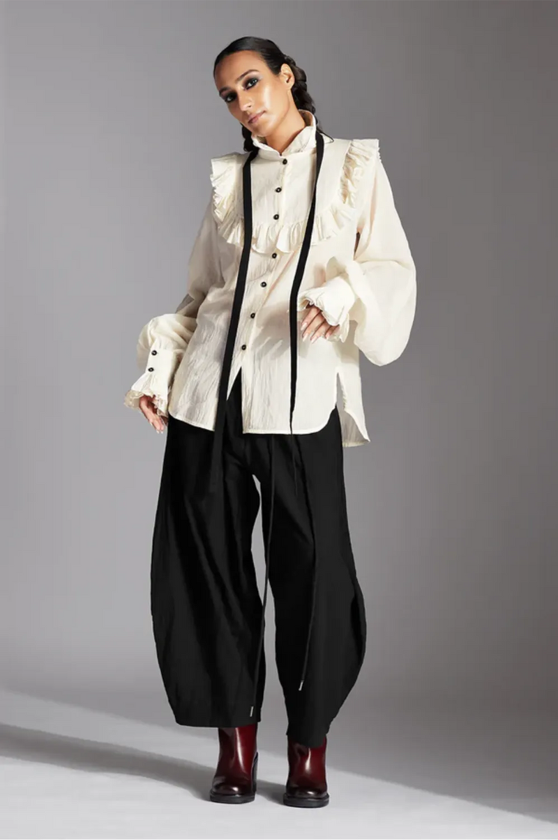 Amri Shirt-White cotton by Chola in white color for women in Singapore
