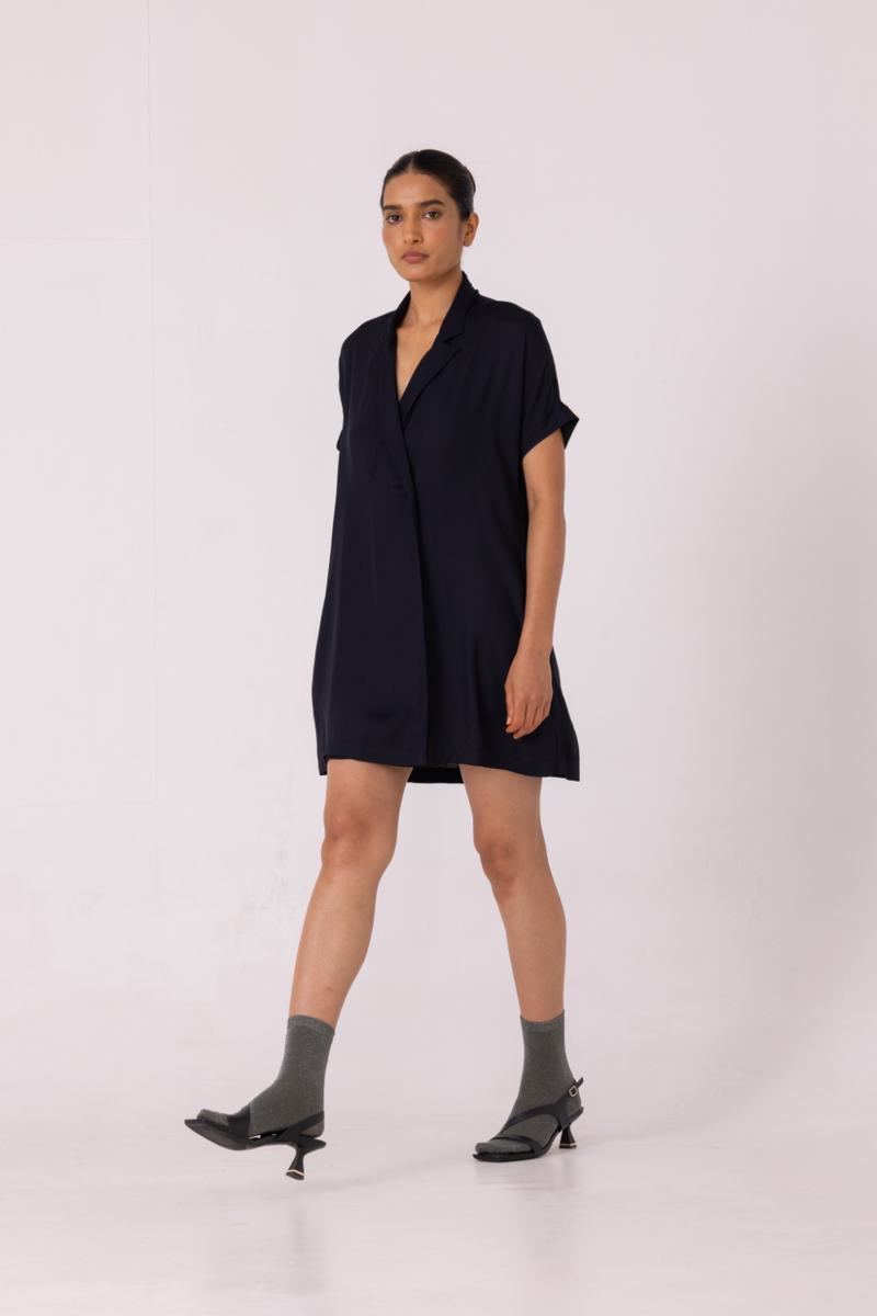 Amy Black Blazer Dress cotton by The Summer House for women in Singapore