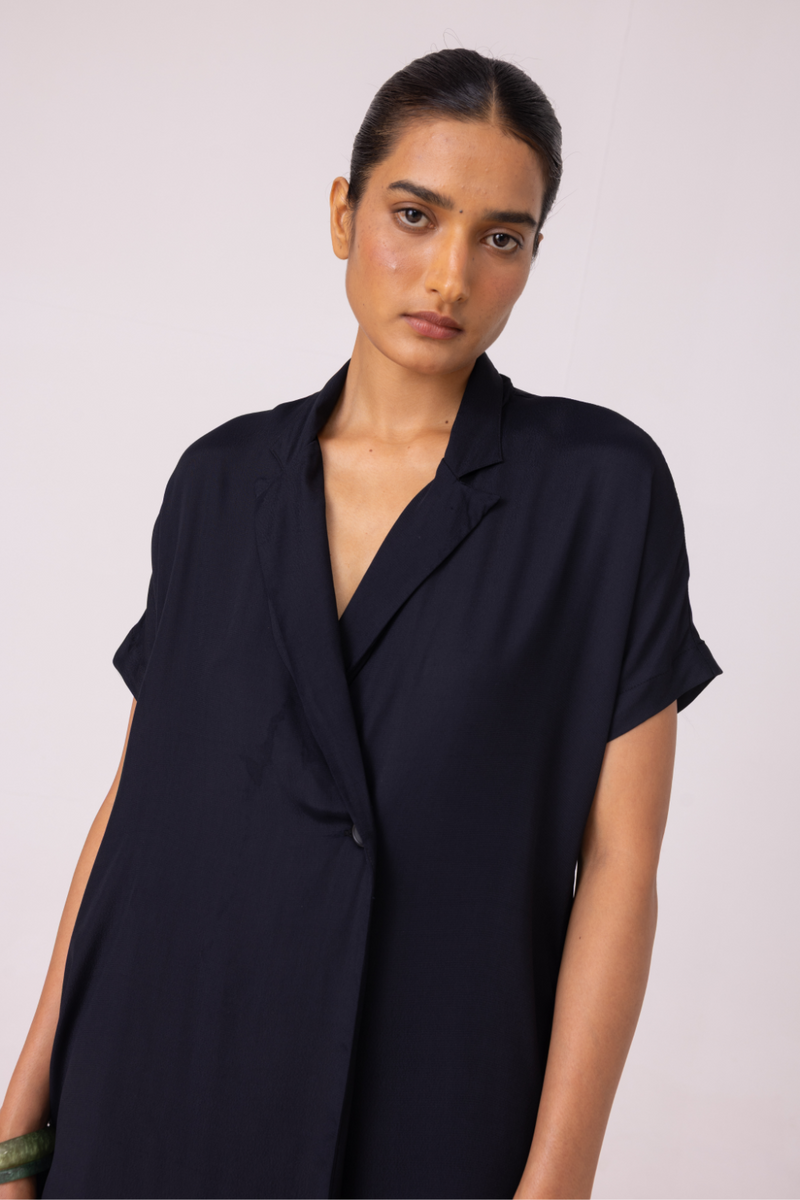 Amy Black Blazer Dress cotton by The Summer House for women in Singapore