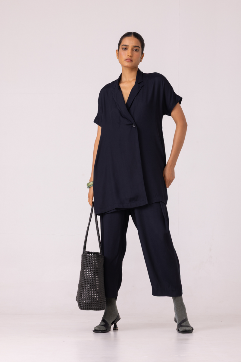 Amy Black Blazer Dress cotton by The Summer House for women in Singapore