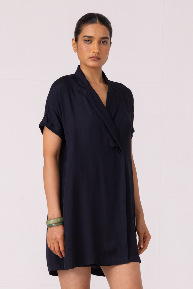 Amy Black Blazer Dress cotton by The Summer House for women in Singapore