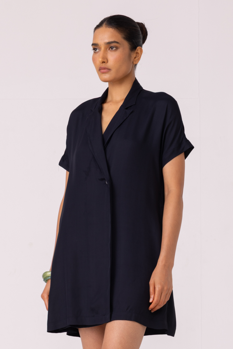 Amy Black Blazer Dress cotton by The Summer House for women in Singapore