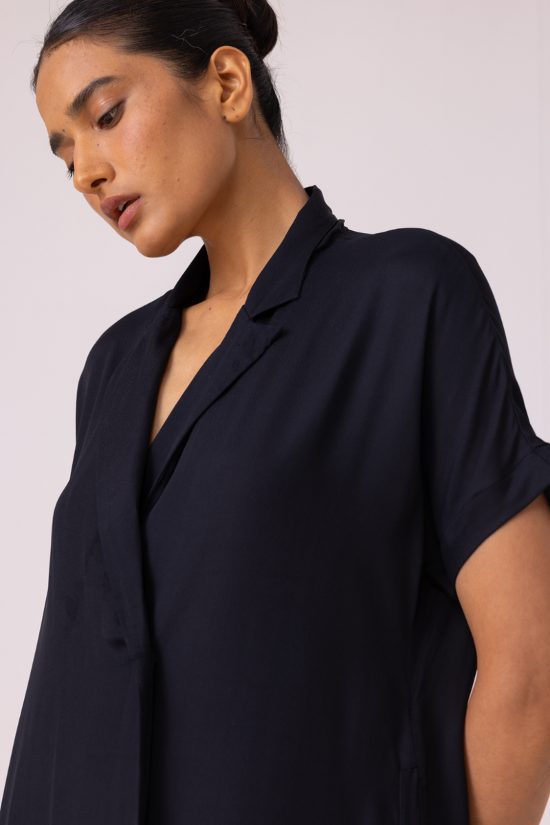 Amy Black Blazer Dress cotton by The Summer House for women in Singapore