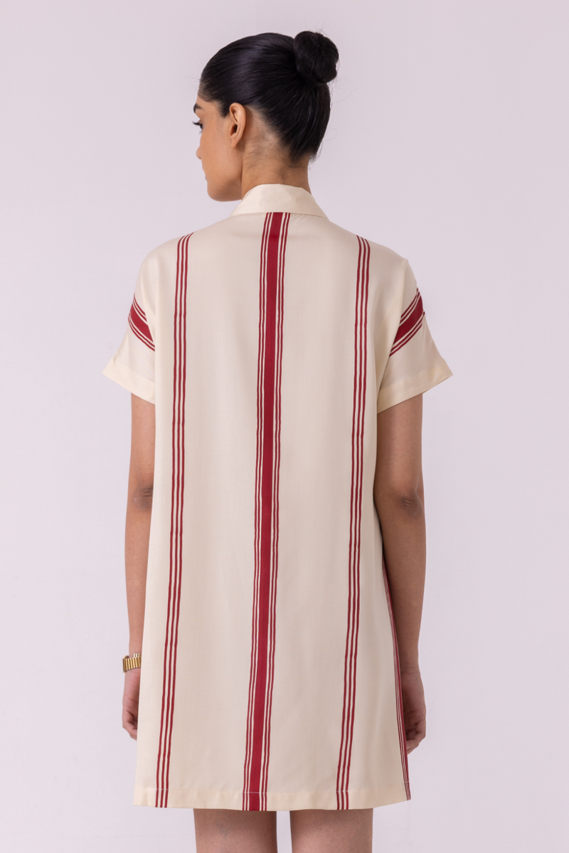 Amy Red Striped Blazer Dress cotton by The Summer House for women in Singapore