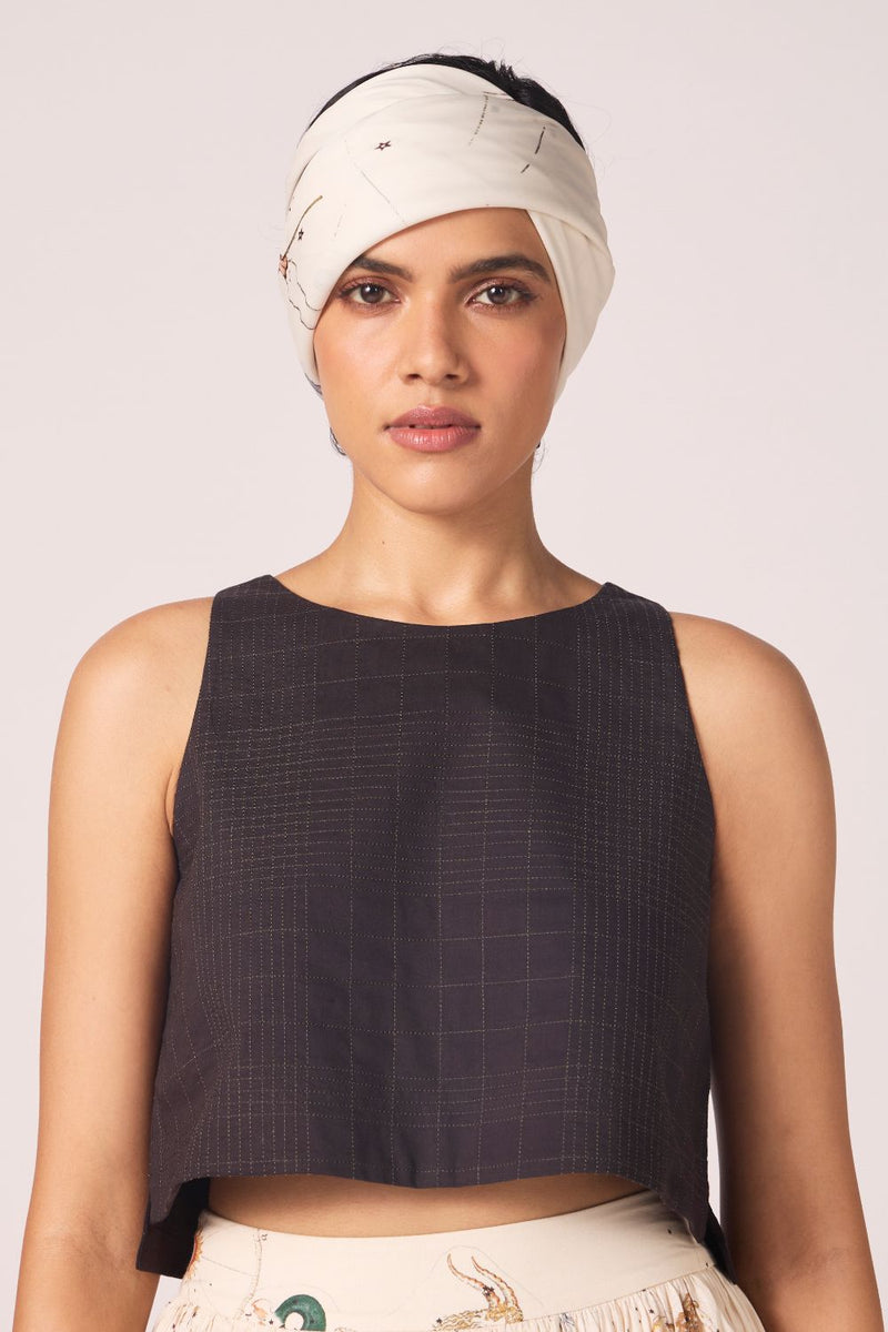 Anna Black Quilted Top cotton by The Summer House in black color for women in Singapore