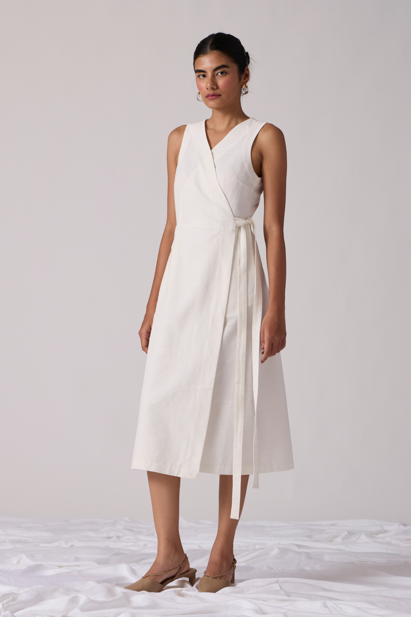 Arandi Milk Dress cotton by The Summer House in white color for women in Singapore