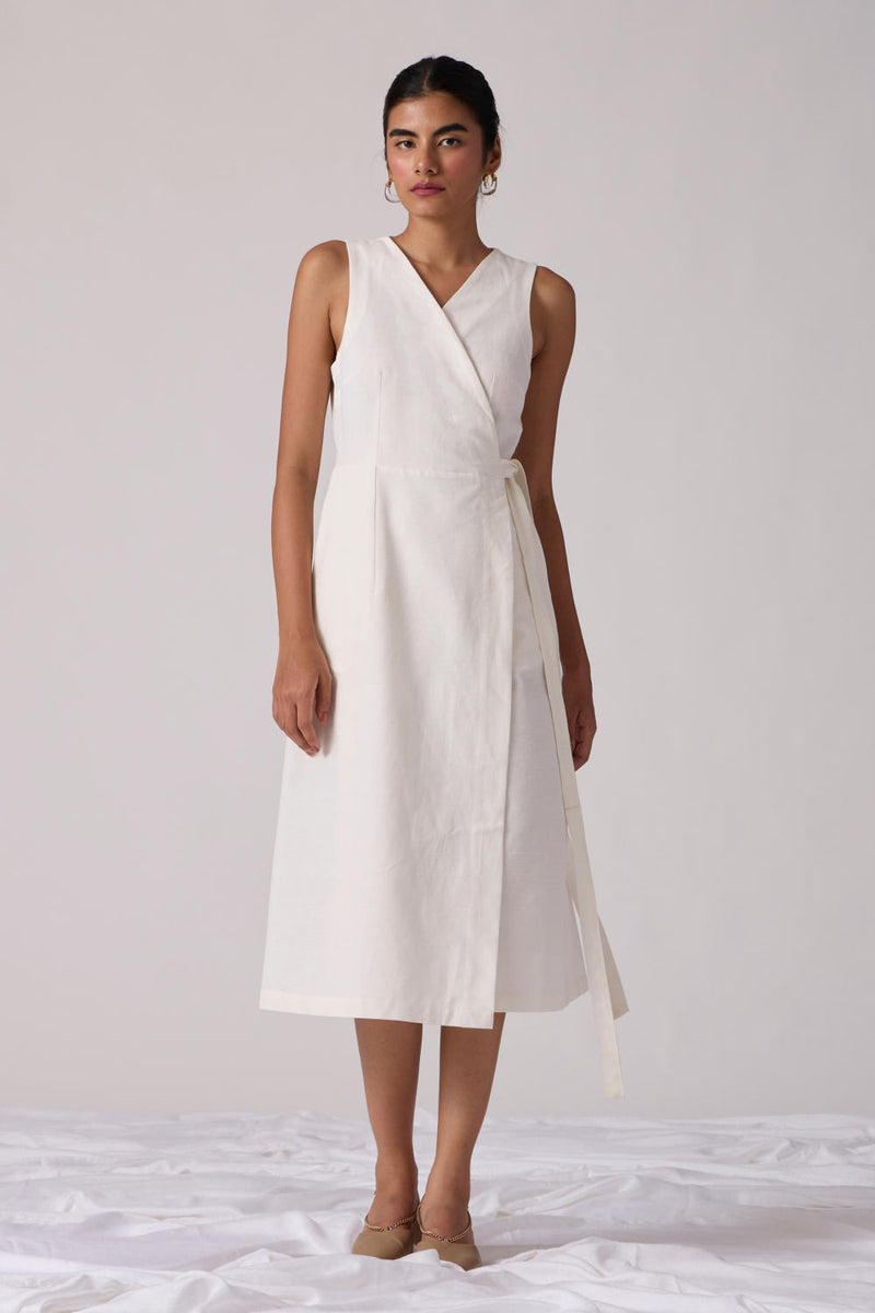 Arandi Milk Dress cotton by The Summer House in white color for women in Singapore