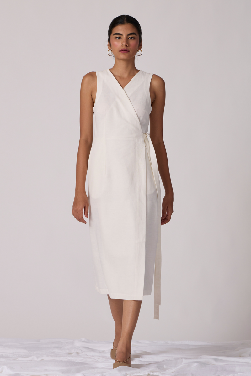 Arandi Milk Dress cotton by The Summer House in white color for women in Singapore