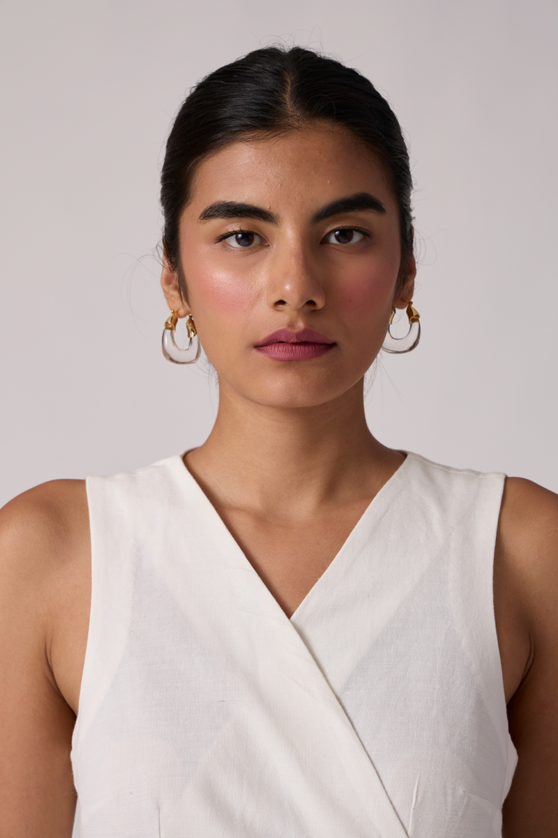 Arandi Milk Dress cotton by The Summer House in white color for women in Singapore