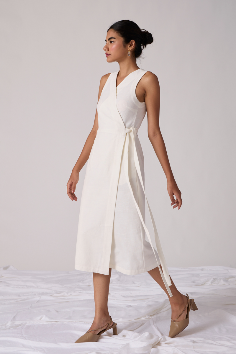 Arandi Milk Dress cotton by The Summer House in white color for women in Singapore