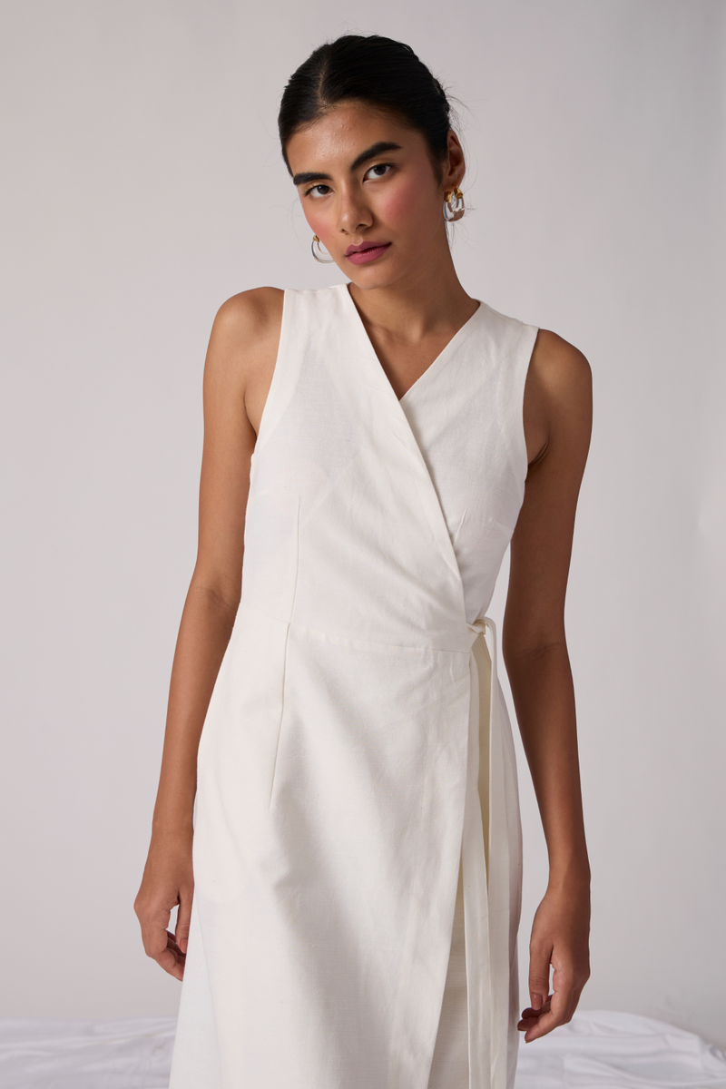 Arandi Milk Dress cotton by The Summer House in white color for women in Singapore