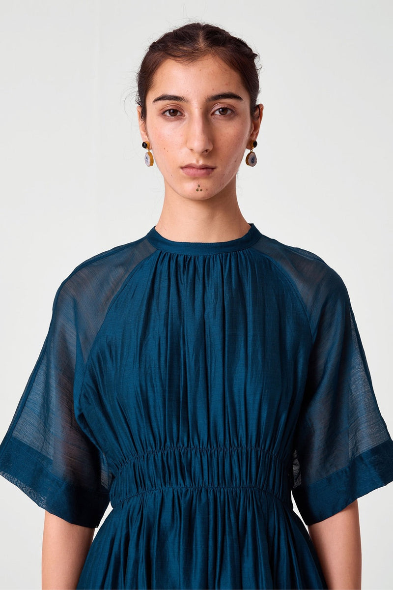 Arha Teal Handwoven Dress