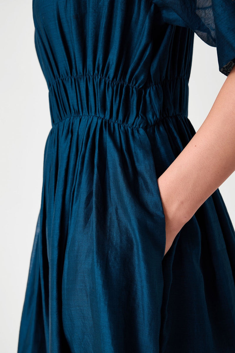 Arha Teal Handwoven Dress