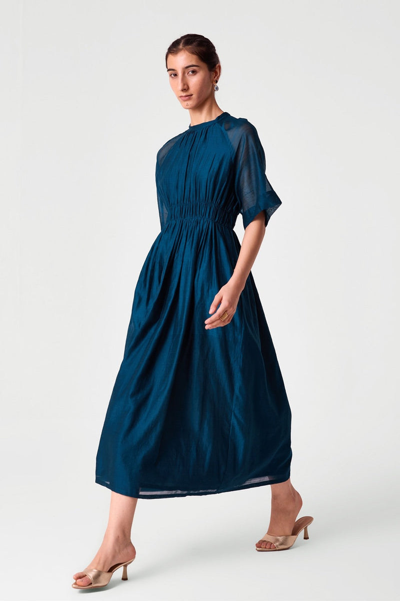 Arha Teal Handwoven Dress