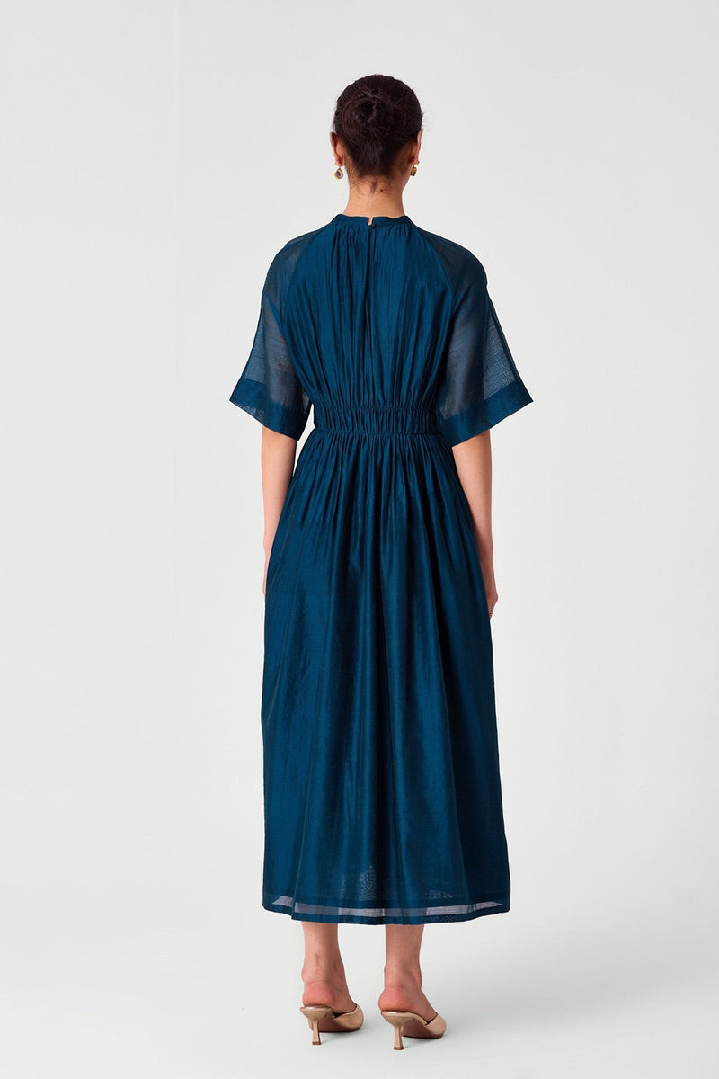 Arha Teal Handwoven Dress