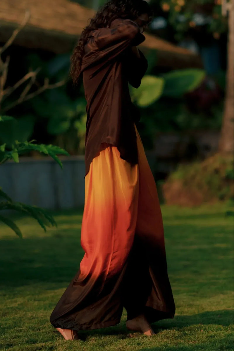 Arka Sunset Silk Set silk Buy Arka Sunset Silk Set from C&W | Co-Ord Sets for Women by Ituvana for women in Singapore