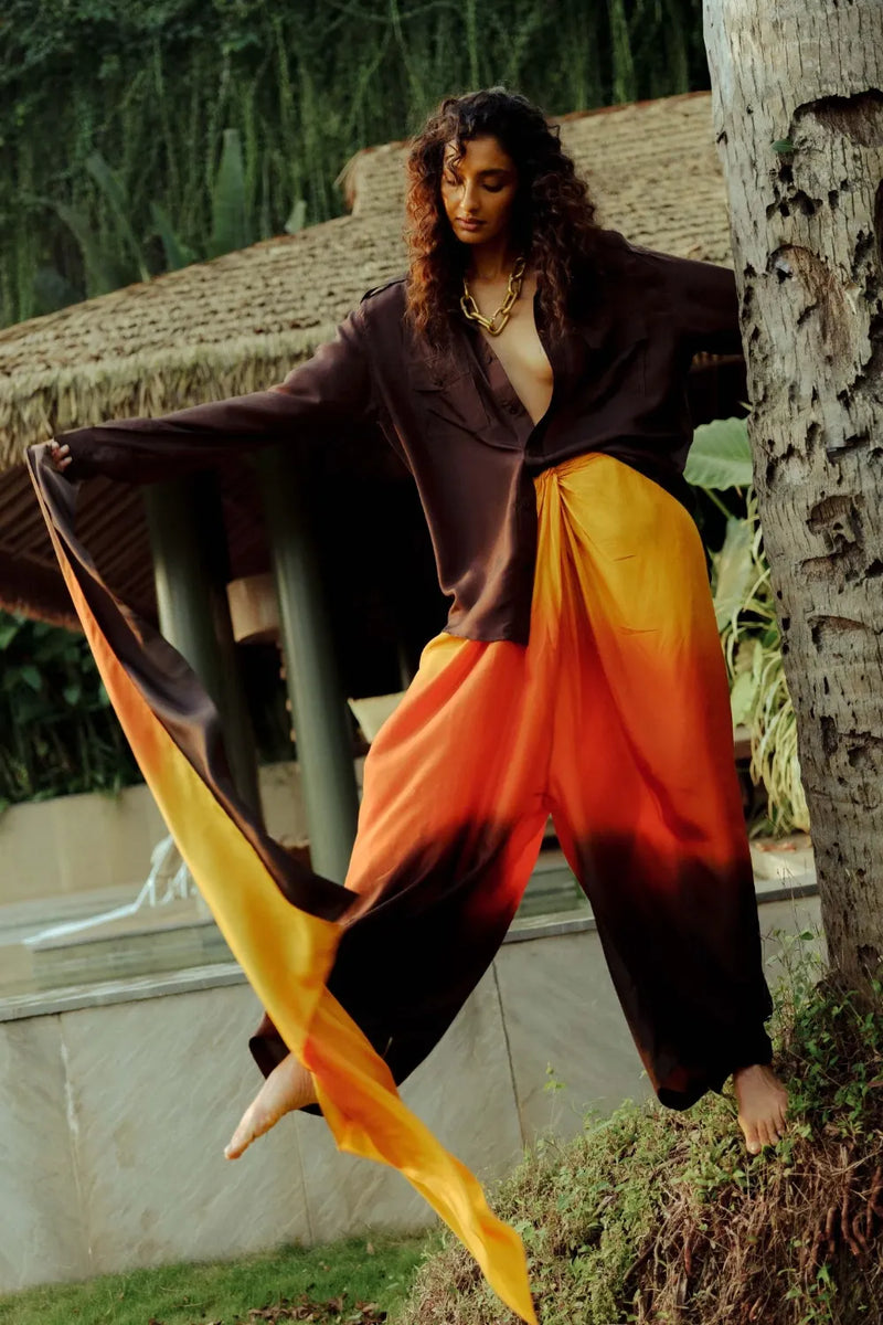 Arka Sunset Silk Set silk Buy Arka Sunset Silk Set from C&W | Co-Ord Sets for Women by Ituvana for women in Singapore
