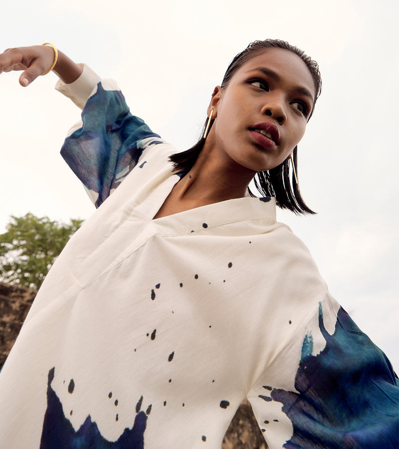 Osprey dress cotton by Khara Kapas in white for women in Singapore